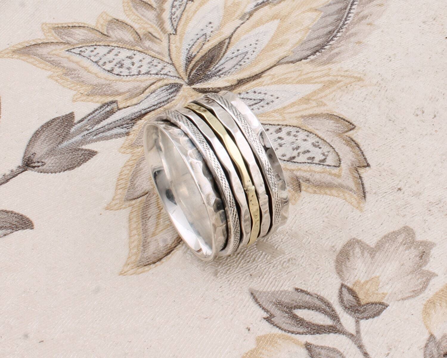 Gift For You ! Solid 925-Sterling,Silver Ring Plain Boho Ring Handcrafted Charm Thumb Ring Spinner Ring ( Mediation Ring ) L#-284002-R