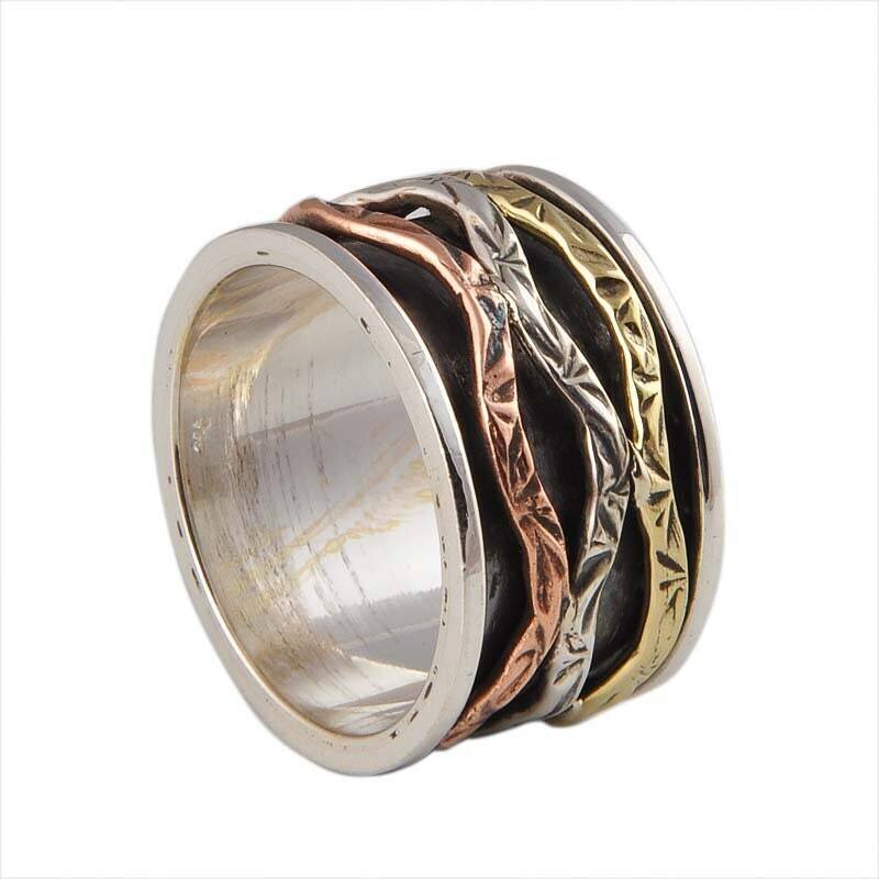 Big Size 925 Sterling Silver Ring (SPINNER RING)- -Meditation Ring- Silver Spinner Ring-925 Sterling Silver Thumb Ring-Silver Band Ring
