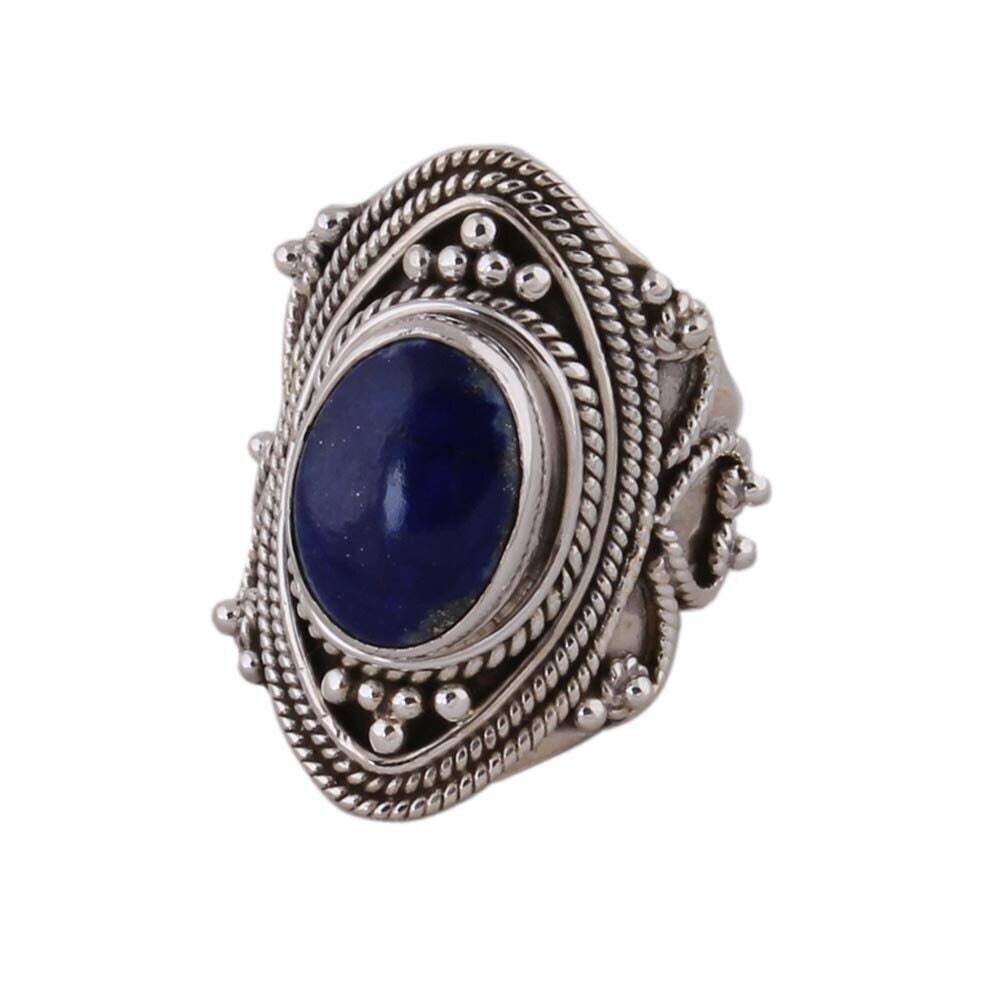 Middle Finger Ring 925-Silver Sterling Ring Natural Lapis Top Quality Gemstone Ring Silver,Solid Ring Handmade Ring Blue Color Stone
