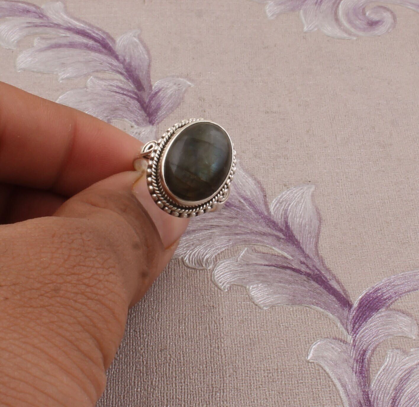 Labradorite Top Quality Gemstone Ring,Big Size Ring,Boho Ring 925-Sterling Silver Ring--Ring Finger Ring Fire Stone RingBirthstone