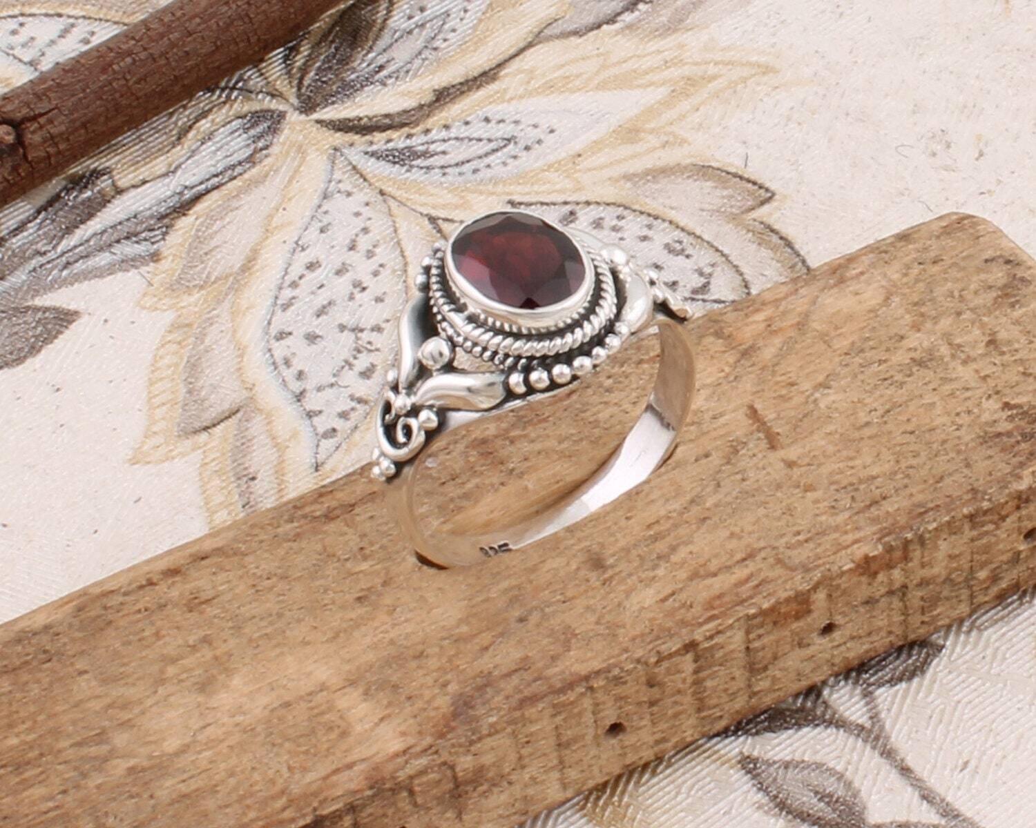 Red Garnet Gemstone Handcrafted Ring Cut,Faceted Stone Ring,Antique Silver Ring,Sterling Silver Ring Middle Finger Ring Etsy Cyber-2021