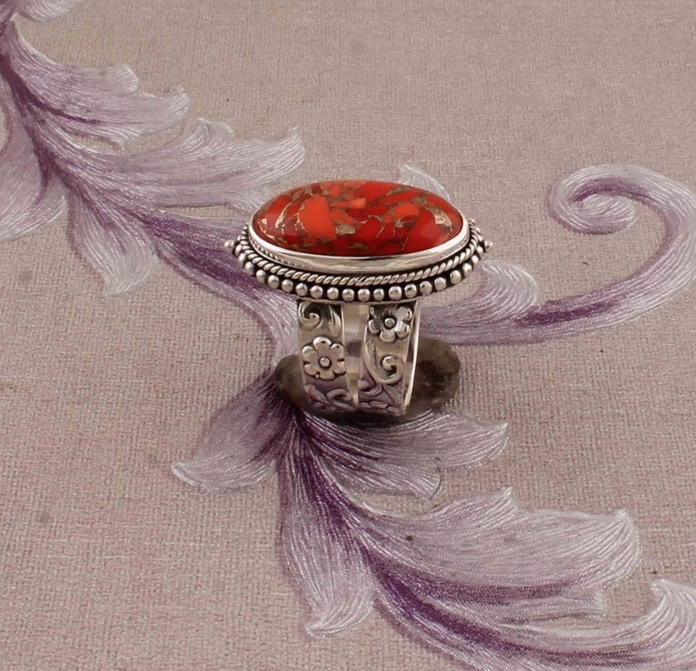 Composite Turquoise Ring, Sterling Silver Ring, Boho Ring, Twisted Band Ring, Dainty Rings, Top Selling Item Best Selling Ring,Oval Ring