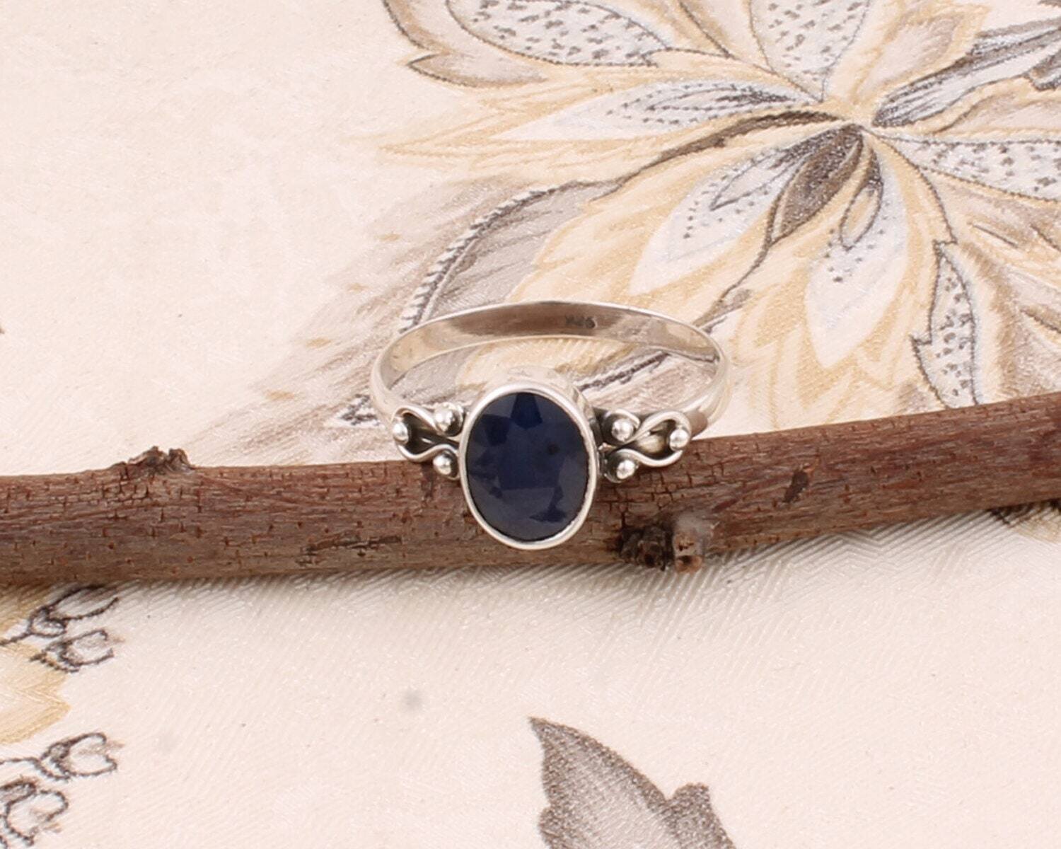 925-Sterling Solid Silver Ring With IOLITE Gemstone Handcrafted Ring Cut &amp; Faceted Stone Boho Ring Gift For You Middle Finger RingCyber2021
