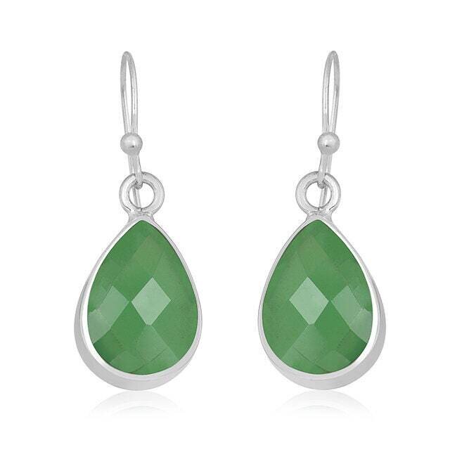 Boho Earring With Natural Green Onyx Gemstone Earring Cut,Stone Handcrafted Earring 925-Sterling Solid Silver Earring Christmas L#-284161-E