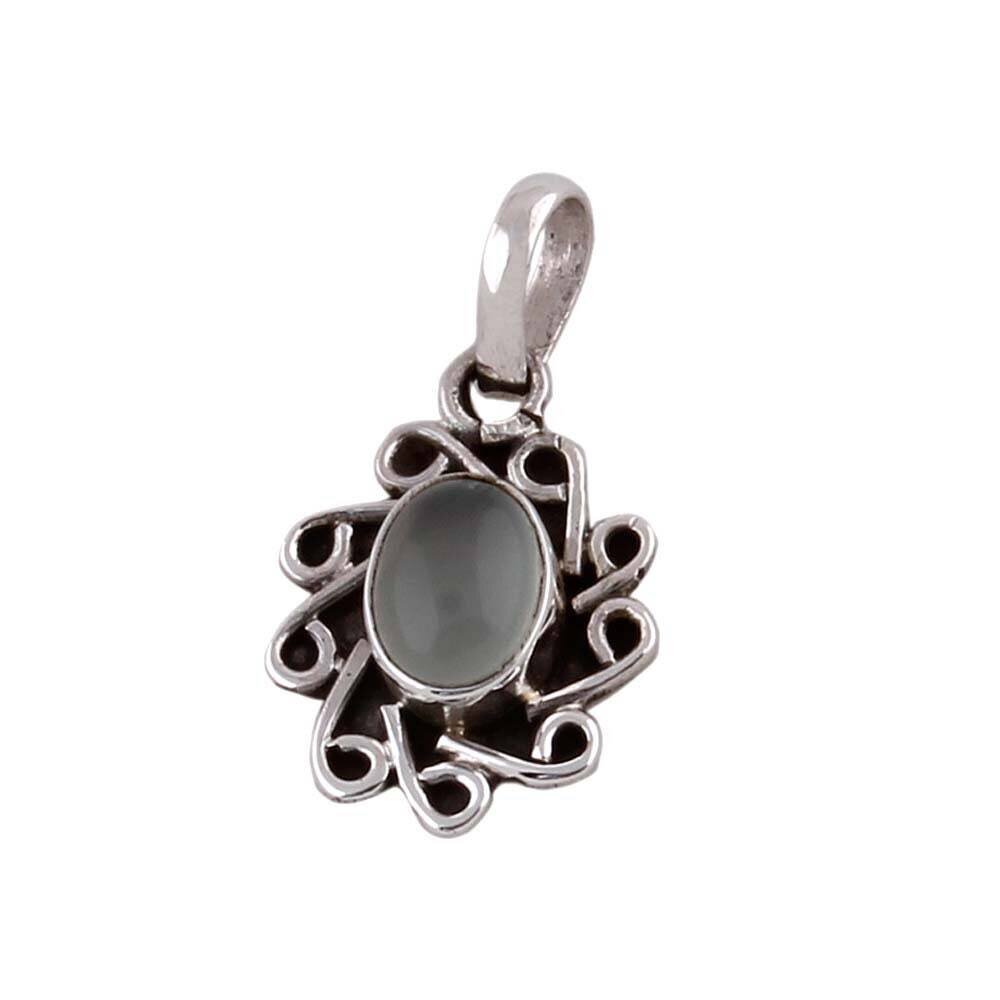Silver,Solid Pendant Natural Amazing Rainbow Moonstone 925-Silver Sterling Pendant Handmade pendant Blue Fire Stone And Silver Color Pendant