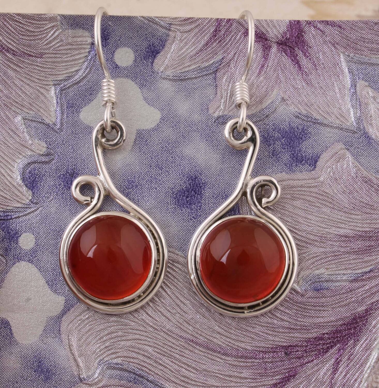 Beautiful Red Onyx Top Quality Gemstone Earring, Boho Earring 925-Sterling Silver Earring, Antique Silver Earring Gift For HerBirthstone