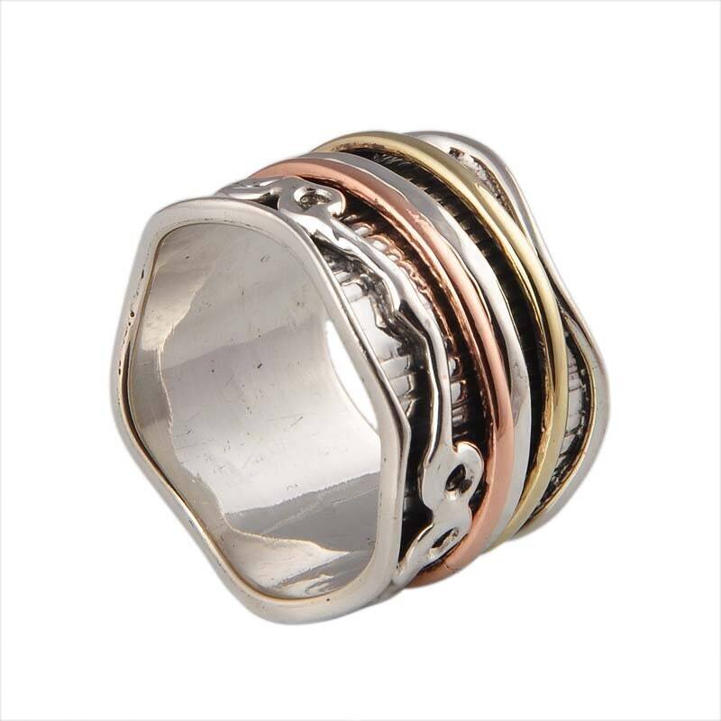 Big Size 925 Sterling Silver Ring (SPINNER RING)- -Meditation Ring- Silver Spinner Ring-925 Sterling Silver Thumb Ring-Silver Band Ring