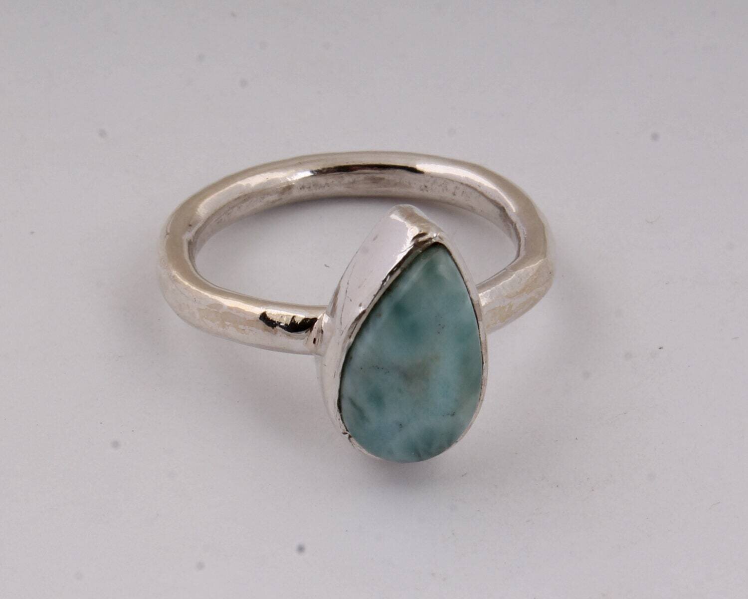 Silver Ring 925 sterling silver ring with larimar gemstone Antique Silver ETSYCYBER2021Cyber2021Bestseller2021EtsyBirthstone