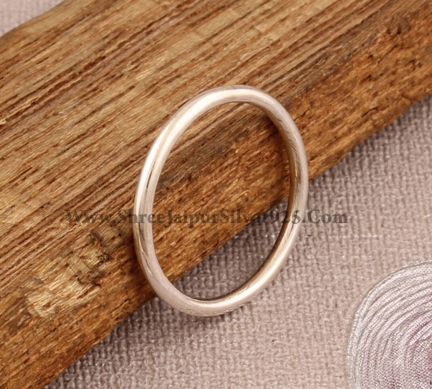 Solid 925 Sterling Silver Band Ring For Women, Handmade Silver Band Stacking Rings For Girl, Everyday Simple Rings For Mother, Gift For Her