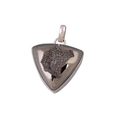 925 Sterling Silver Titanium Druzy Gemstone Necklace Designer Pendent For Women Wedding Anniversary Gifts IdeaBirthstone