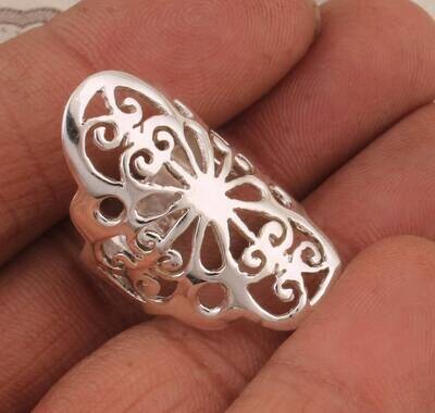 Middle Finger Ring 925-Sterling Silver Ring,Plain Silver Ring,Antique Silver Ring,Handcrafted Ring,Lover Gift RingCyber2021Birthstone