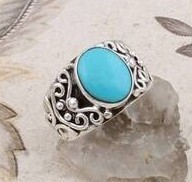 AAA+Quality Solar Turquoise Gemstone Handmade Ring Cabochon Oval Shape Boho Ring 925-Antique Silver Ring Middle Finger Ring Ecwid Cyber-2022