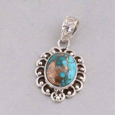 925 sterling silver Composite Turquoise gemstone pendent Antique Silver