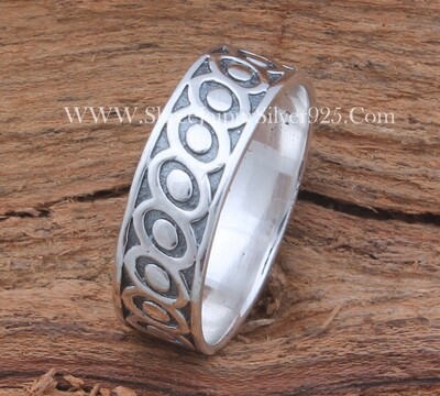 Oxidized Silver Band Ring 925 Antique Silver Ring, Boho Silver Ring, Girls With Boys Ring, Sterling Solid Silver Ring, Silver Band Ring Gift