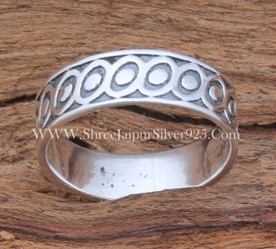 Oxidized Silver Band Ring 925 Antique Silver Ring, Boho Silver Ring, Girls With Boys Ring, Sterling Solid Silver Ring, Silver Band Ring Gift