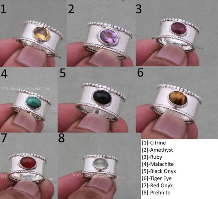 Combo Solid 925 Sterling Silver Ring For Women, Handmade Twisted Border Silver Oval Cut Ring Gifts For Her Birthday Gift Idea