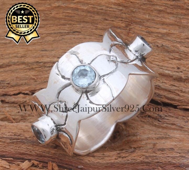 Flower Carved Silver Band Ring Wave Band Solid 925 Sterling Silver Band Ring For Women Handmade Round Cut Band Ring Gifts For Her Birthday