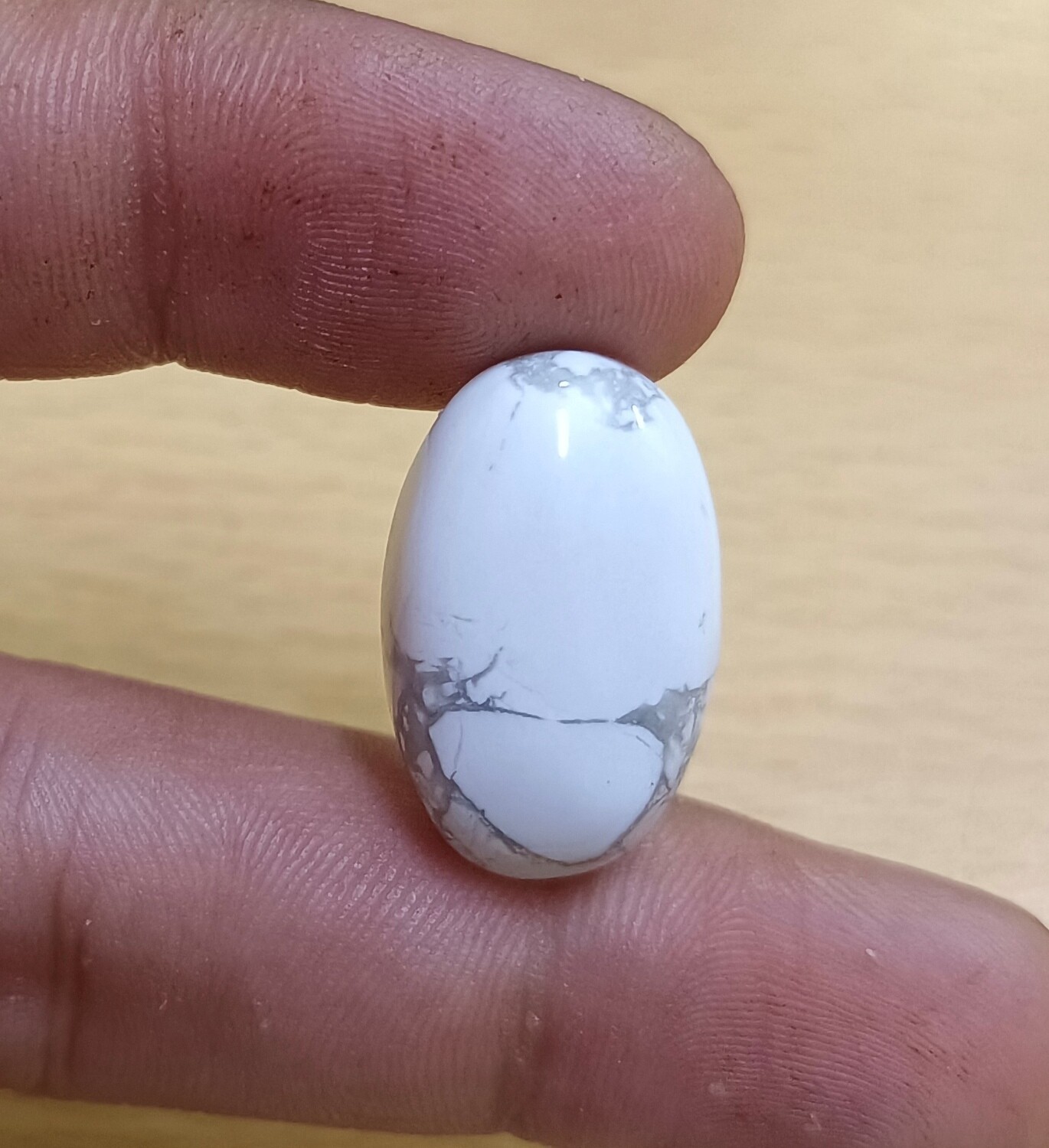Natural Howlite Cabochon, White Howlite Worry Stone, Howlite Loose Stone