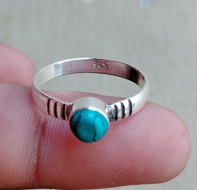 Turquoise Ring, 925 Sterling Silver Ring, Handmade Ring, Silver Band Ring, Simple Ring, Designer Ring, Women Jewelry, Gift For Her