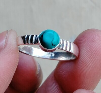 Turquoise Ring, 925 Sterling Silver Ring, Handmade Ring, Silver Band Ring, Simple Ring, Designer Ring, Women Jewelry, Gift For Her
