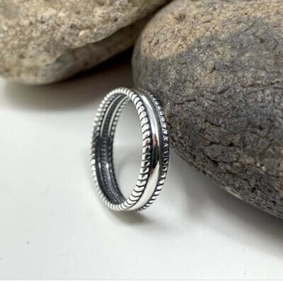 925 Silver Band Ring, Handmade Band Ring, Boho Ring, Silver Wedding Band Ring, 925 Sterling Silver Oxidised Band Ring, Vintage Inspired