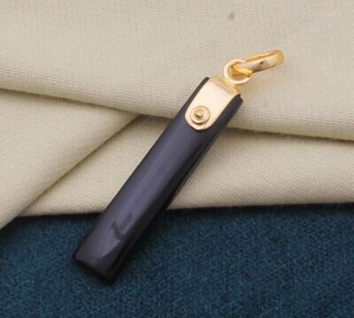Rectangle Bar Long Gemstone Pendant, 18K Gold Plated Pendant, Black Onyx Birthstone Pendant, Statement Brass Pendant Best Gift For Women Rectangle Bar Long Gemstone Pendant, 18K Gold Plated Pendant, Black Onyx Birthstone Pendant, Statement Brass Pendant Best Gift For Women