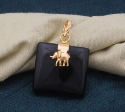 Black Onyx Squire Shape Gemstone Pendant, Natural Stone Pendant, 18K Gold Plated Pendant, Birthstone Pendant, Elephant Pendant, Best Gift Black Onyx Squire Shape Gemstone Pendant, Natural Stone Pendant, 18K Gold Plated Pendant, Birthstone Pendant, Elephant Pendant, Best Gift