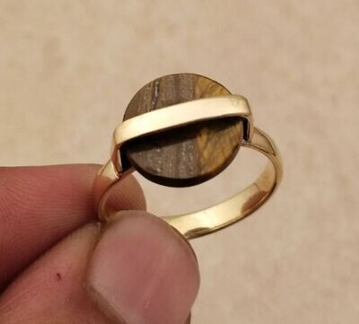 Tiger Eye Ring, Brass Ring, Handmade Ring, Statement Ring, Gemstone Ring, Stone Ring, Boho Ring, Dainty Ring, Women Ring, Gift For Her