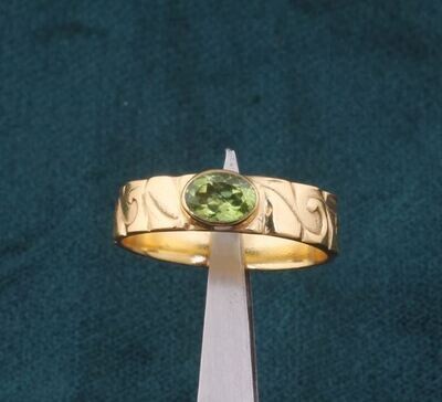 Peridot Gemstone Brass Ring, Handmade Ring, Statement Ring, 22k Gold Plated Ring, Handmade Boho Ring, Dainty Ring, Women Ring, Gift For Her
