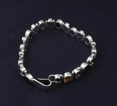 Multi Gemstone's Silver Bracelet, 925 Sterling Silver Adjustable Bracelet Handmade Bracelet For Gift Gemstone Jewelry Birthstone Gift Idea