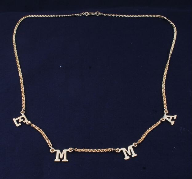 Handmade Custom Letter Necklace, 14K Gold plated Brass Name Necklace, Personalized Initial Name Jewelry, Name Jewelry Spaced Letter Necklace
