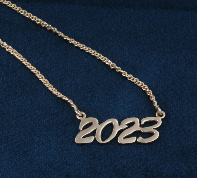 Customized Engraved Number Necklace, 14k Gold Necklace, Wedding Gifts, Summer Jewelry, Birthday Gifts, Personalized Jewelry, Gold Necklace