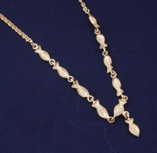 Gold Plated Fish Necklace, 14k Gold Necklace, Gold Fish Necklace, Gold Necklace, Fish Necklace, Fish Jewelry Gift Gold Fish Necklace