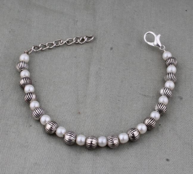 Adjustable Rakhi Bracelet - Personalized Rakhi - Brother's Rakhi Bracelet - Pearl Bracelet - Hindu Rakhi Festival Bracelet Gifts For Brother