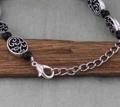 Adjustable Rakhi Bracelet - Personalized Rakhi - Brother's Rakhi Bracelet - Onyx Bracelet - Hindu Rakhi Festival Bracelet Gifts For Brother