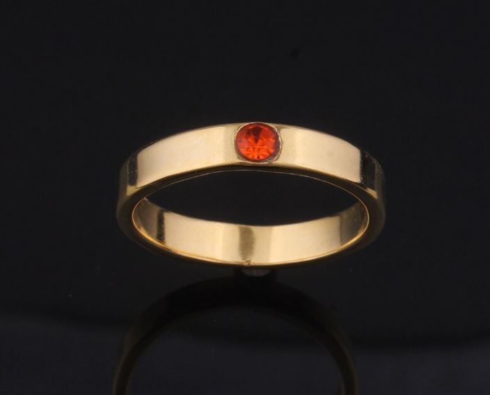 Dainty Ring, Mothers Ring, Minimal Ring, Family Ring, Vintage Band Ring, Orange Zircon Ring, Gold Ring, Gold Plated Brass Band Ring Gifts