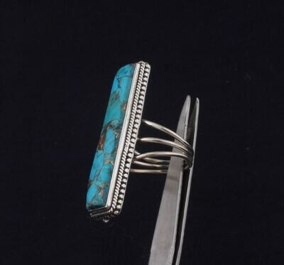 Turquoise Blue Copper Gemstone Ring For Women, 925 Sterling Silver Gemstone Ring For Gift, Handmade Gift Solitaire Ring, Stacking Ring Women