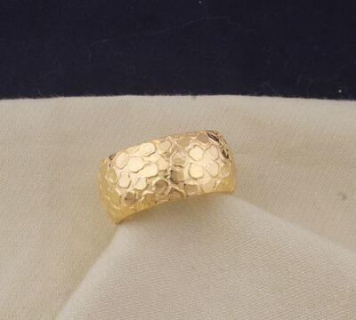 Textured Wide Band Ring, Fidget Ring, 14k Gold Plated Band Ring For Women Gold Band Ring, Chunky Band Ring Gifts Idea Birthday Gift For Her