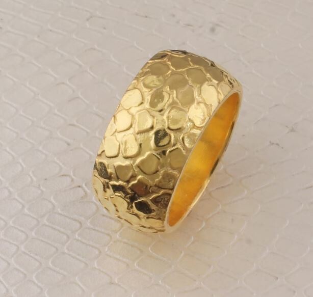 Textured Wide Band Ring, Fidget Ring, 14k Gold Plated Band Ring For Women Gold Band Ring, Chunky Band Ring Gifts Idea Birthday Gift For Her
