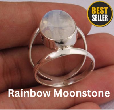 Real Rainbow Moonstone AAA+Quality Gemstone Ring 925-Antique Silver Ring,Milddle Finger Ring, Gift For Her Oval Ring,Sterling Silver Ring, Real Rainbow Moonstone AAA+Quality Gemstone Ring 925-Antique Silver Ring,Milddle Finger Ring, Gift For Her Oval Ring,Sterling Silver Ring,