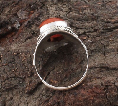 Natural Red Onyx Oval Gemstone Solid 925 Sterling Silver Ring For Girls / Handmade Silver Designer Pair Shape Ring / Women Wedding Gifts Him