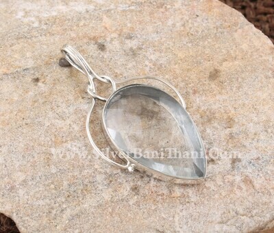 925 Sterling Silver Pear Gemstone Necklace Pendant | Crystal Quartz Silver Pendant | Designer Crystal Handmade Pendant For Women Gift Idea