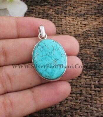Tibetan Turquoise Pendant-Oval Stone Pendant-Arizona Pendant- Tibetan Gemstone Pendant-Best Item Gift Women's-Personalized-Christmas Gifts