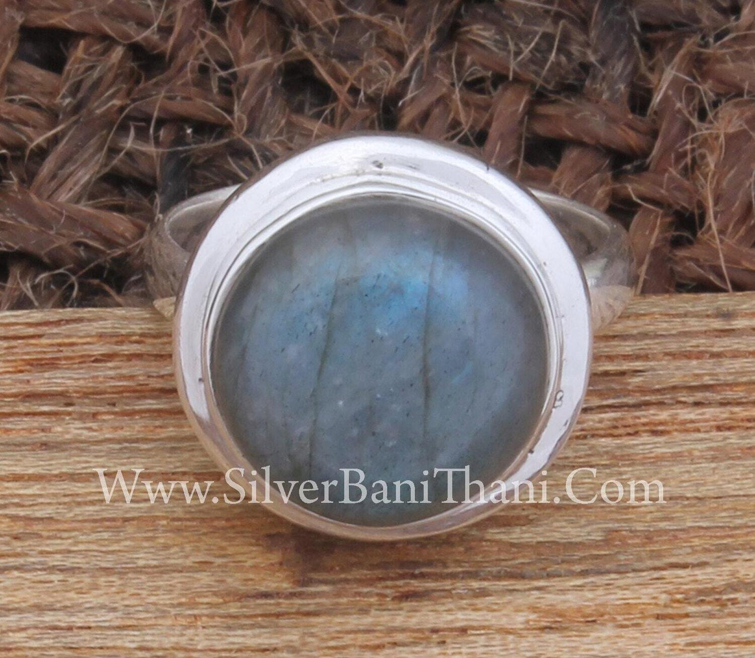 Labradorite Fire Flashy Round Shape Gemstone Silver Ring Solid 925 Sterling Silver Ring Designer Handmade Women Birthday Jewelry Gift Idea