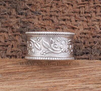 925 Sterling Silver Hand Carved Leaves Band Ring | Designer Handmade Antiqued Silver Band Ring | Women Jewelry Ring | Birthday Gift Jewelry