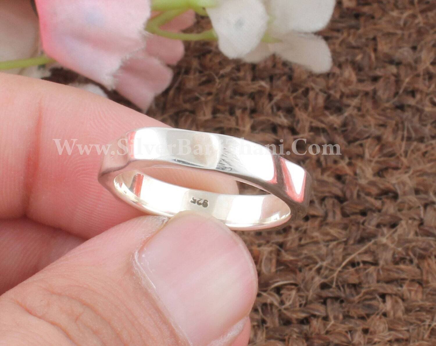 925 Sterling Silver Band Ring | Silver Band Jewelry | Designer Handmade Jewelry Ring | Bridal Ring | Thumb Ring |Present For Women Gift Idea