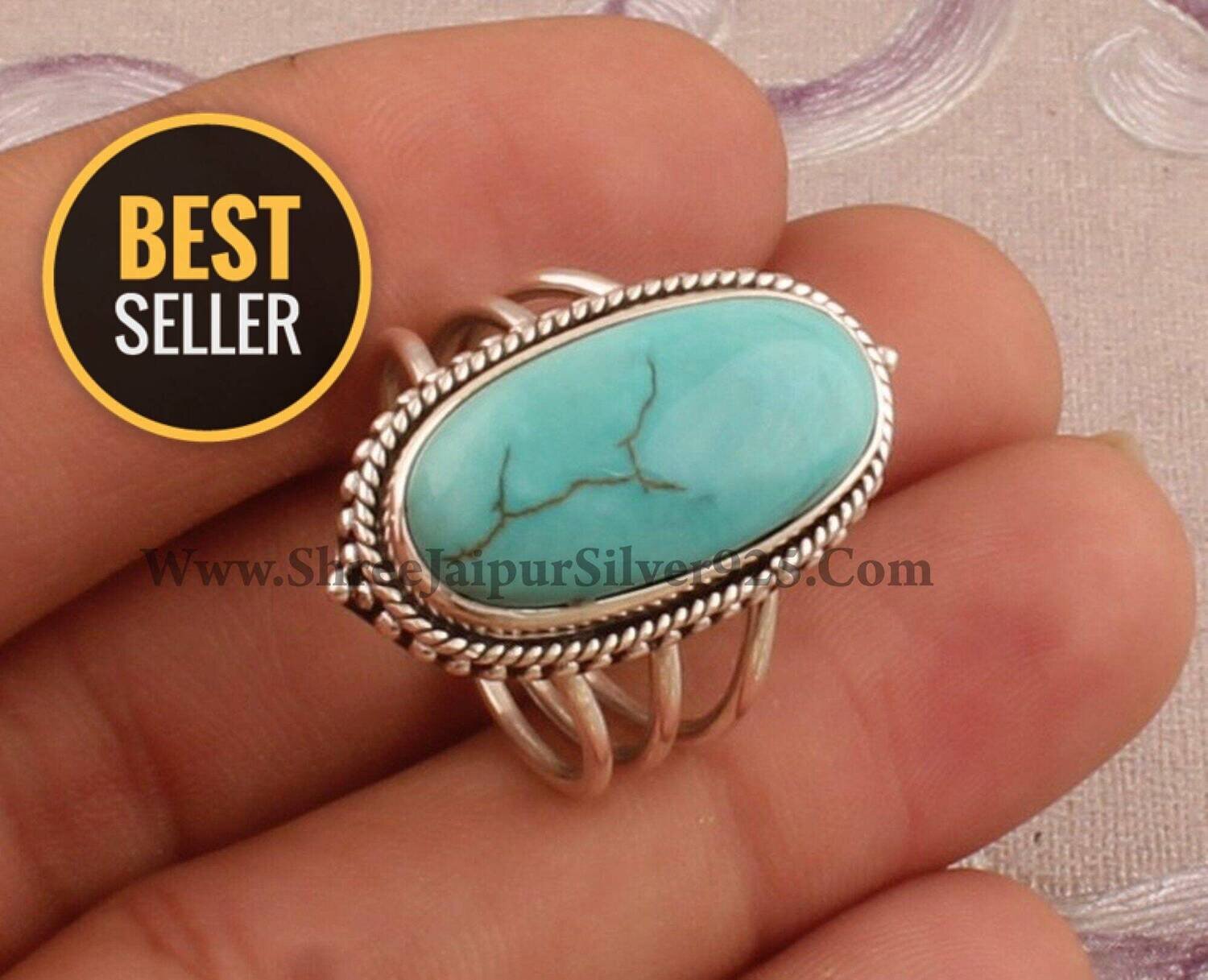 925 Sterling Silver Tibetan Turquoise Oval Shape , Etsy Cyber 2021Birthstone