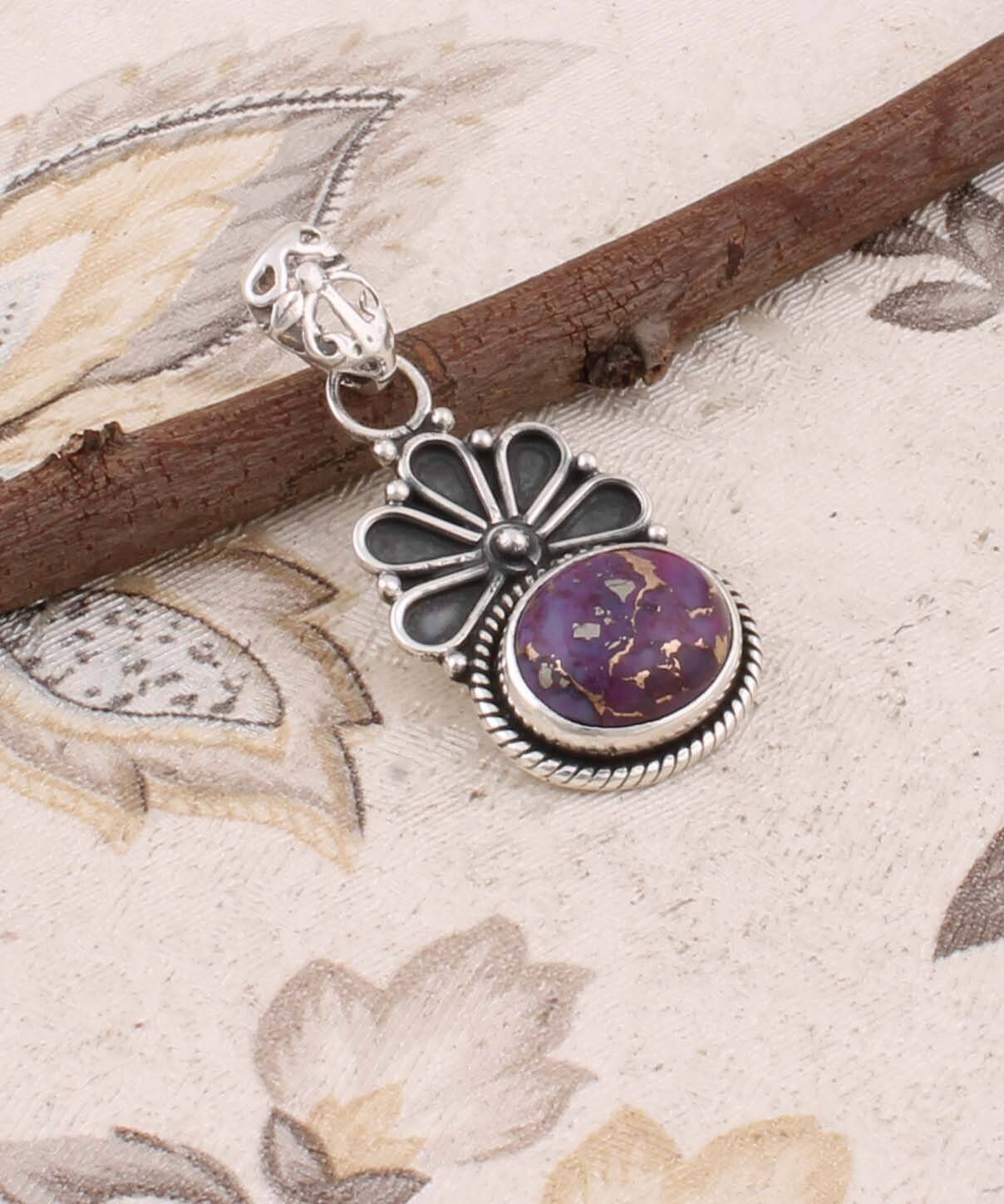 Composite Turquoise Pendant, Sterling Silver Pendant, , Boho Pendant, 925 Sterling Silver, Boho Jewellery Cyber