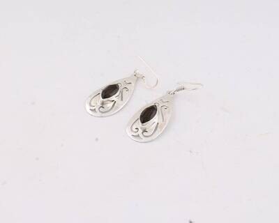 Natural Amazing Smokey AAA+Quality 925-Silver Sterling Earring Big Size Earring  Handmade Earring L#282406-E Antique Silver
