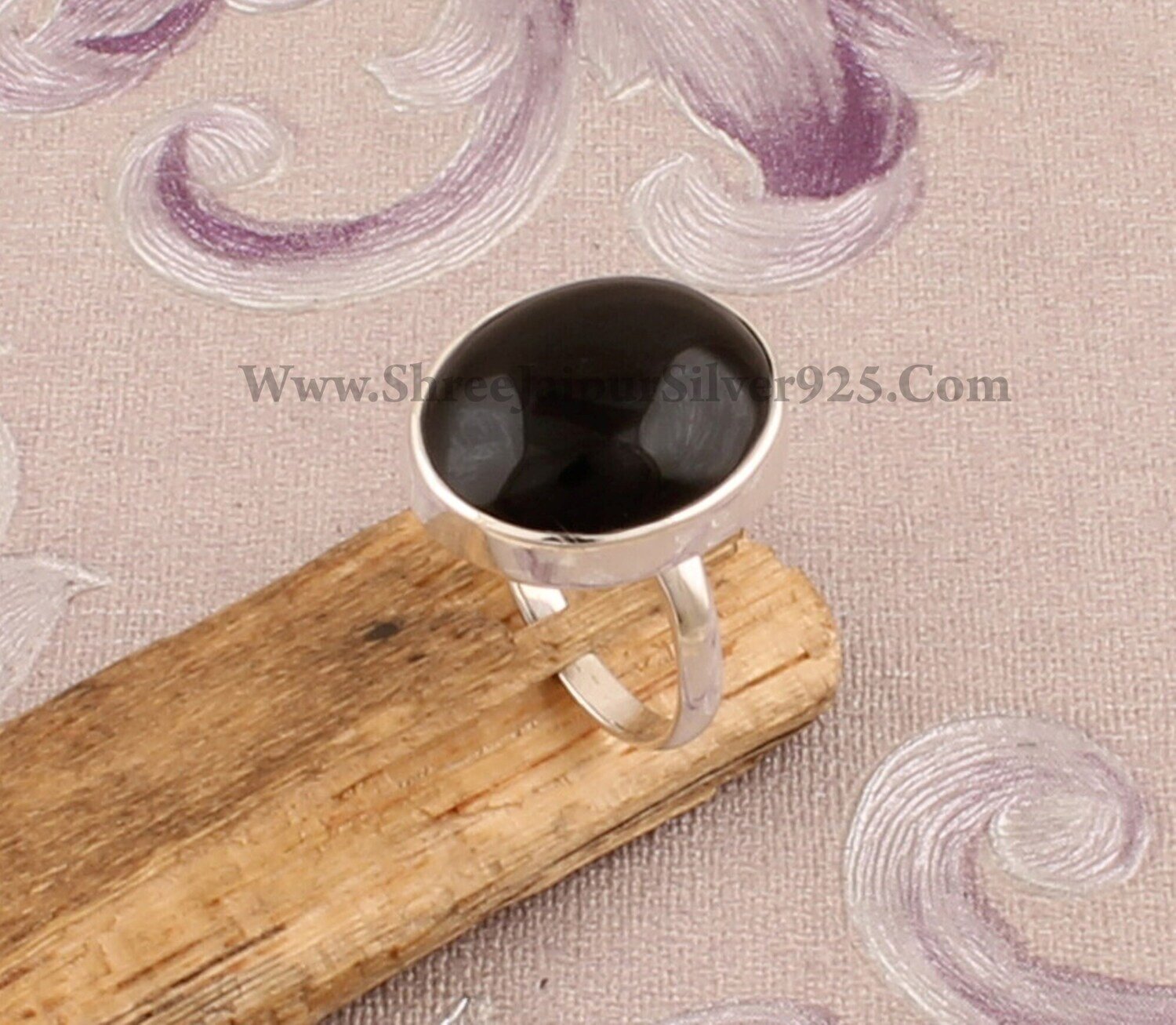 925 Sterling Silver Black Onyx Oval Gemstone Ring, Designer Handmade Gemstone Silver Ring Valentine's Day Jewelry Gift Idea